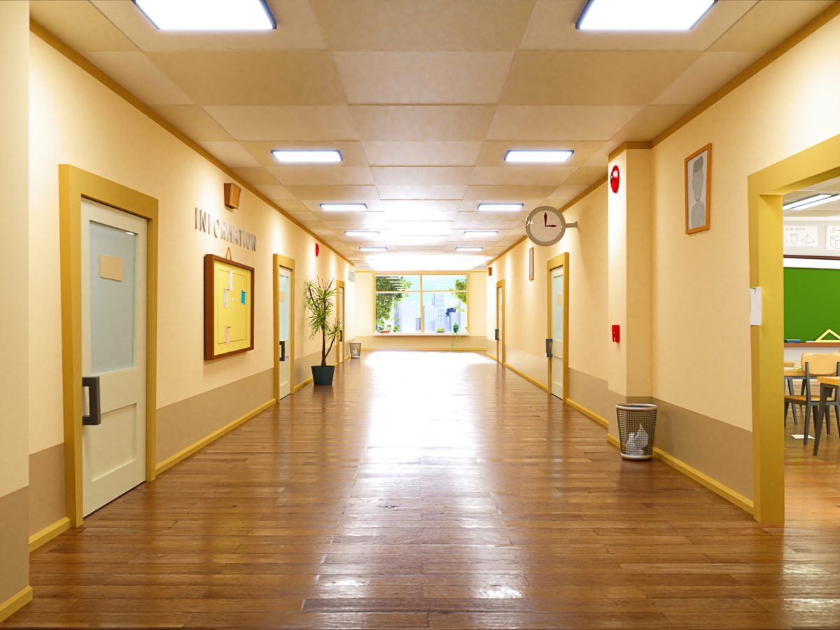 Empty,School,Hallway.,Back,To,School,Corridor,Concept.,Education,And