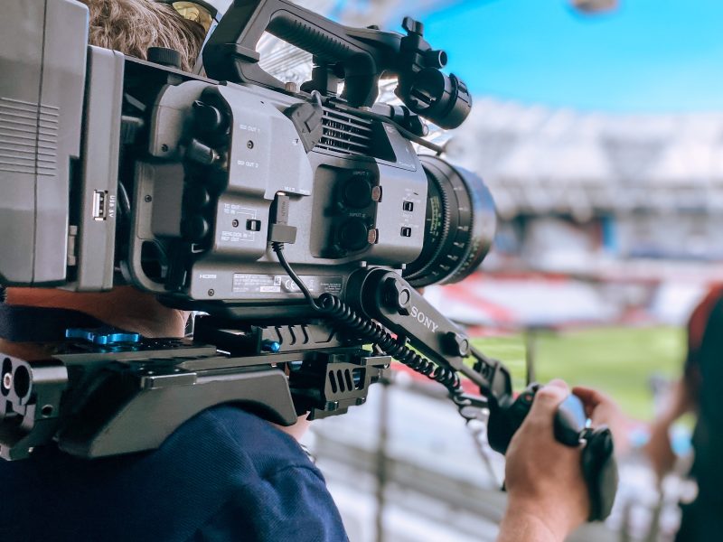 Cameraman holding Sony FX9 video Camera