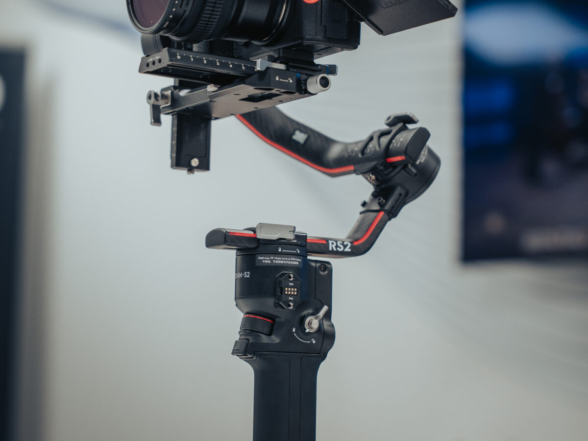 Panasonic Lumix S5 II camera mounted on DJI RS2 gimbal, Zealous Media video production equipment Southampton