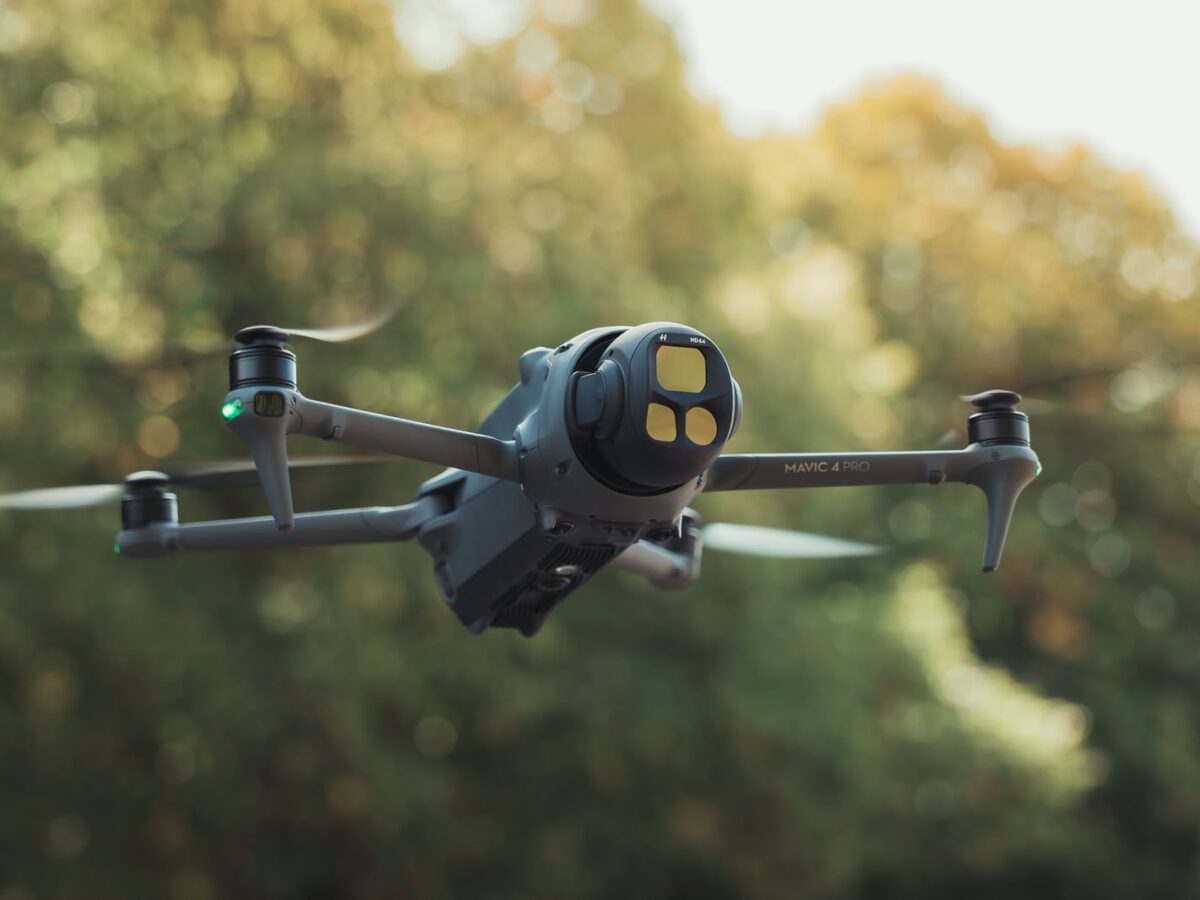 DJI Mavic 4 Pro drone in flight during a drone filming shoot in Southampton