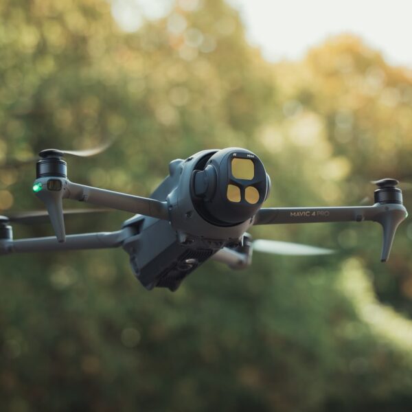 DJI Mavic 4 Pro drone in flight during a drone filming shoot in Southampton